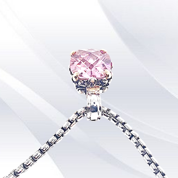 2-tone Stunning Pink CZ Renaissance Revival Choker. 16" NWOT - Picture 2 of 4